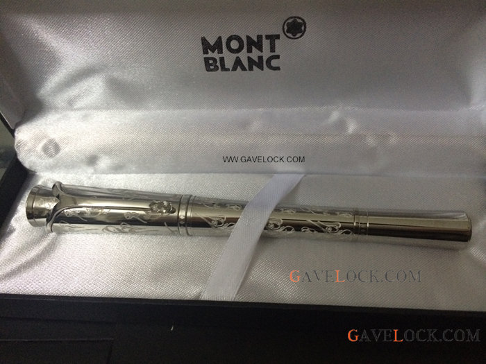 AAA Fake Mont Blanc Pens - Sliver Mont blanc Pen Princess Monaco SS Rollerball Pen